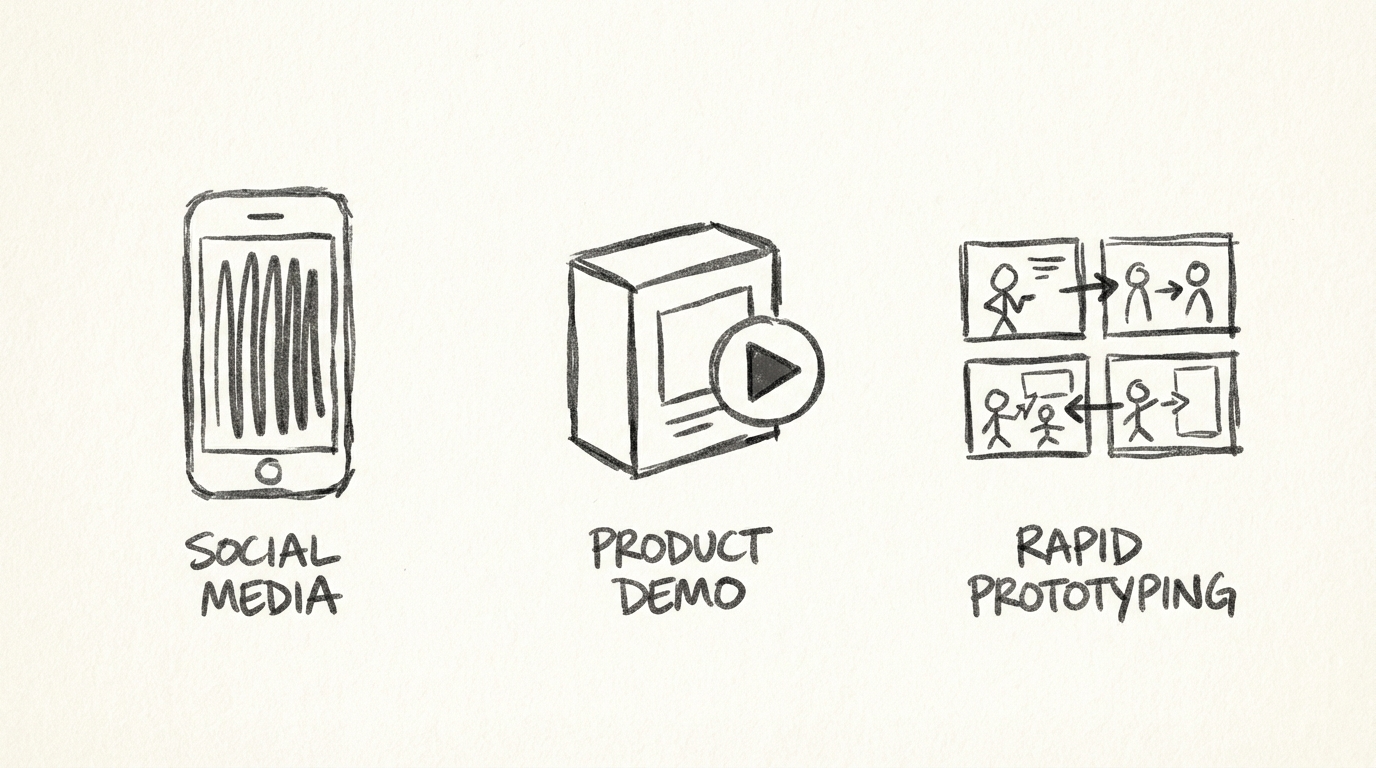 Use cases for Veo 3.1 Lite: social media, product demos, rapid prototyping