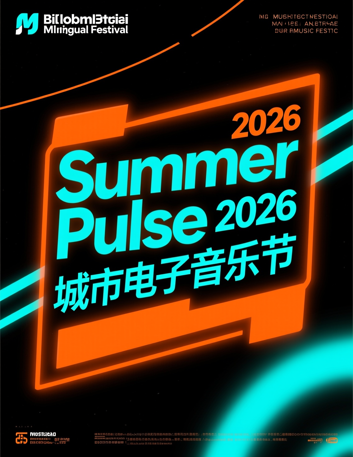 A bilingual festival poster with a large Summer Pulse 2026 headline and bold Chinese text.